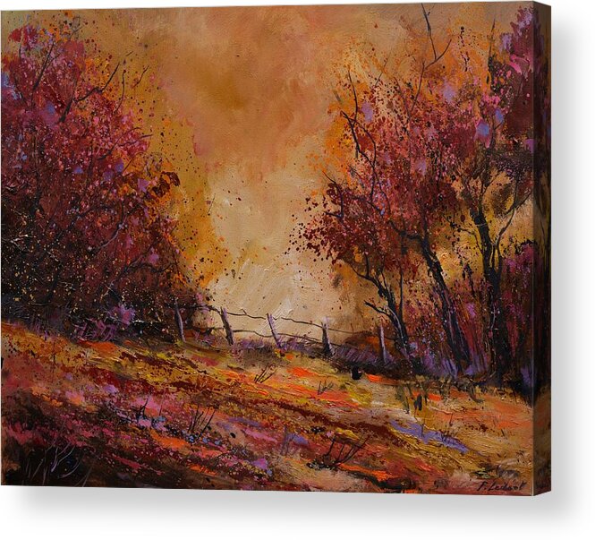 Landscape Acrylic Print featuring the painting Autumn light by Pol Ledent