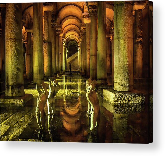 Basilica Cistern Acrylic Print featuring the photograph Basilica Cistern in Istanbul by Rebecca Herranen