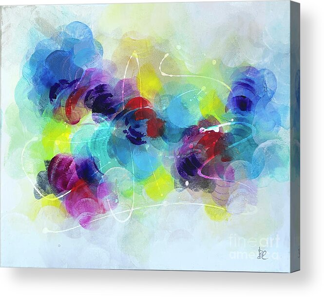 Colorful Modern Abstract Painting Acrylic Print featuring the painting Beautiful Mind - Series #4 by Belinda Capol