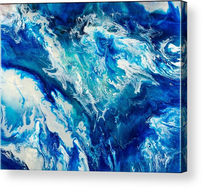 Abstract Acrylic Print featuring the digital art Between Heaven And Earth - Abstract Contemporary Acrylic Painting by Sambel Pedes