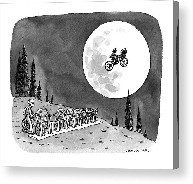 Captionless Acrylic Print featuring the drawing Bicycling by Joe Dator
