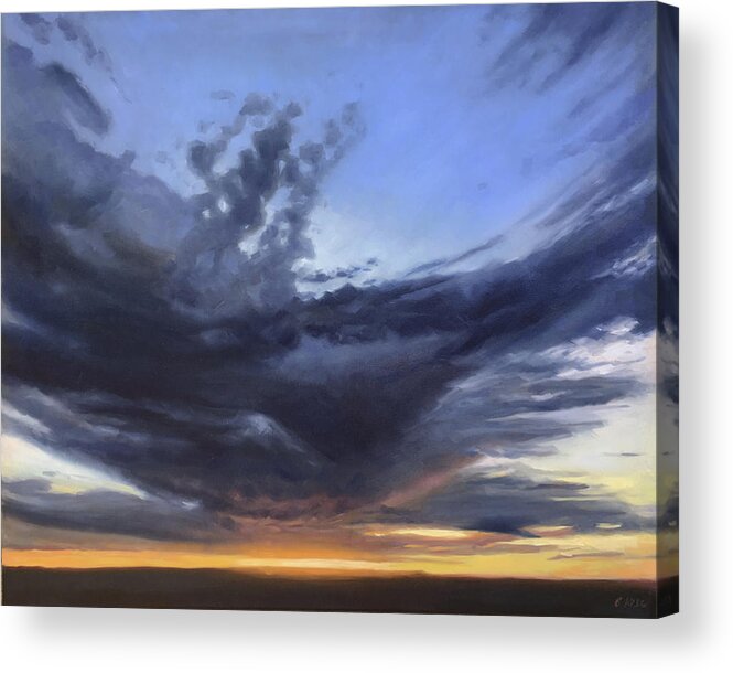 Sunset Acrylic Print featuring the painting Big Sky Sunset from Weimer by Elizabeth Jose