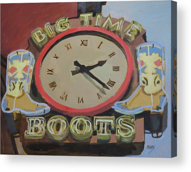 Big Time Boots Acrylic Print featuring the painting Big Time Boots by Walt Maes