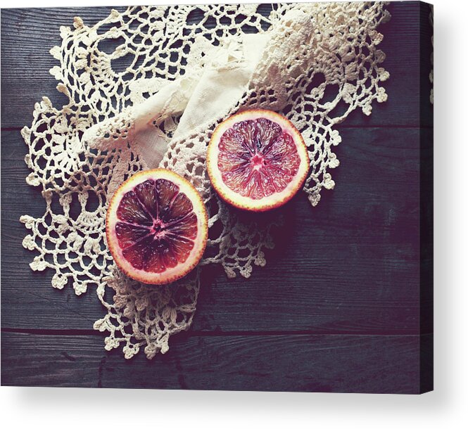 Fruit Still Life Acrylic Print featuring the photograph Blood Orange by Lupen Grainne