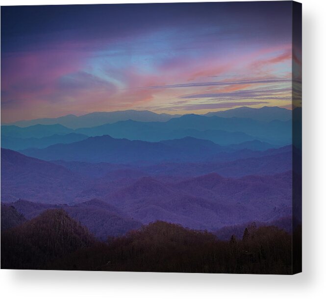 Brp Acrylic Print featuring the photograph Blue Ridge Sunset by Nick Noble