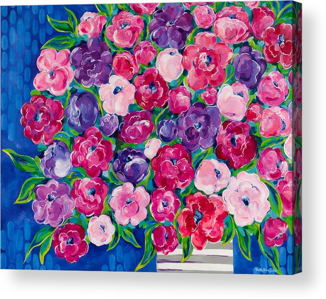 Flower Bouquet Acrylic Print featuring the painting Bountiful by Beth Ann Scott