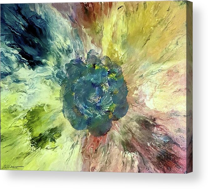 Abstract Acrylic Print featuring the painting Bouquet by Pour Your heART Out Artworks
