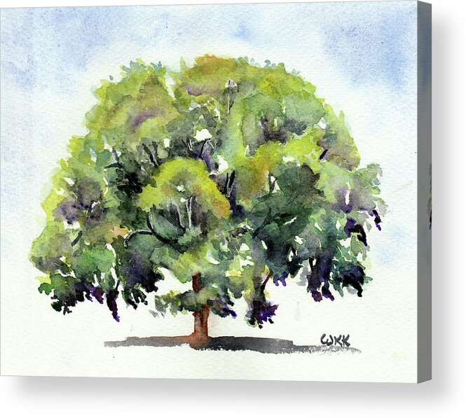 Tree Acrylic Print featuring the painting Brazos Oak No 3 by Wendy Keeney-Kennicutt