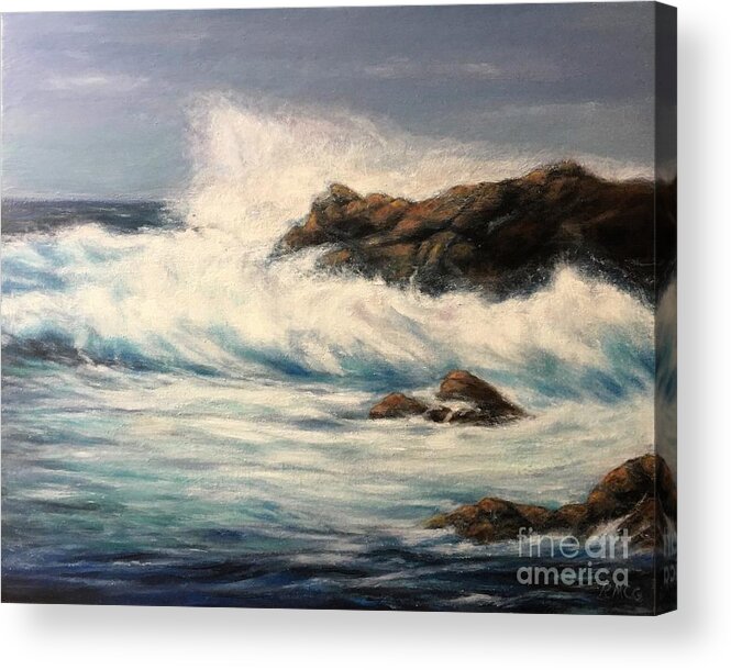 Waves Acrylic Print featuring the painting Breaking Dawn by Rose Mary Gates