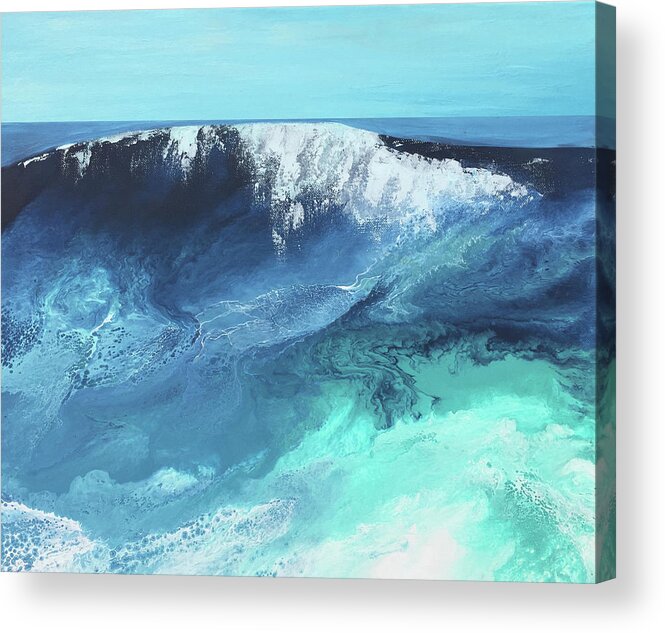 Breaking Acrylic Print featuring the mixed media Breaking Wave by Linda Bailey
