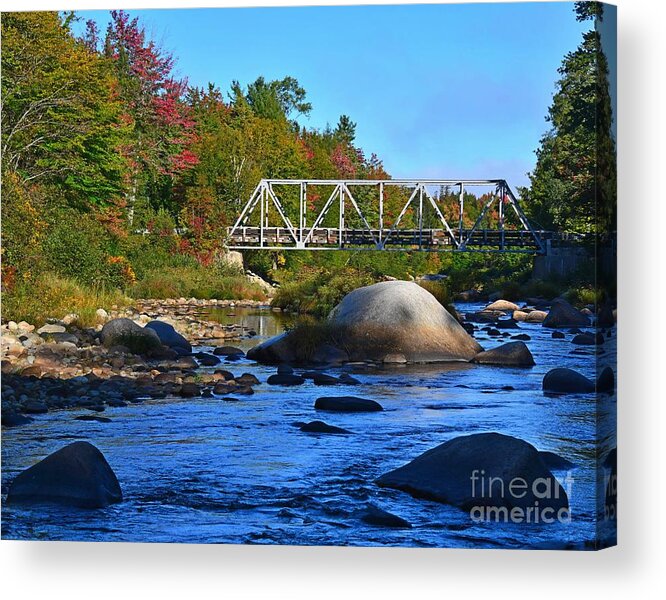 Bridge Acrylic Print featuring the photograph Bridge Over the Ammonoosuc River by Steve Brown