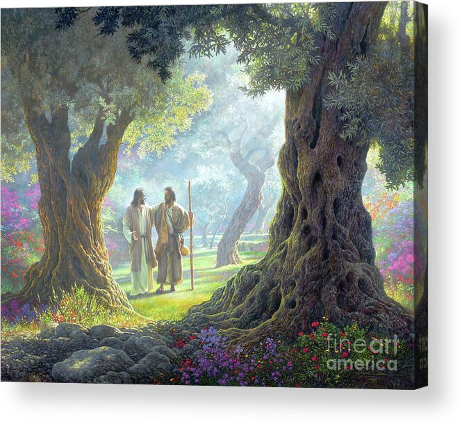 Jesus Acrylic Print featuring the painting Brotherly Love by Greg Olsen