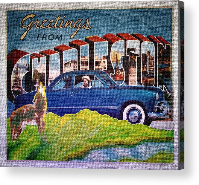 Dixie Road Trips Acrylic Print featuring the digital art Dixie Road Trips / Charleston by David Squibb