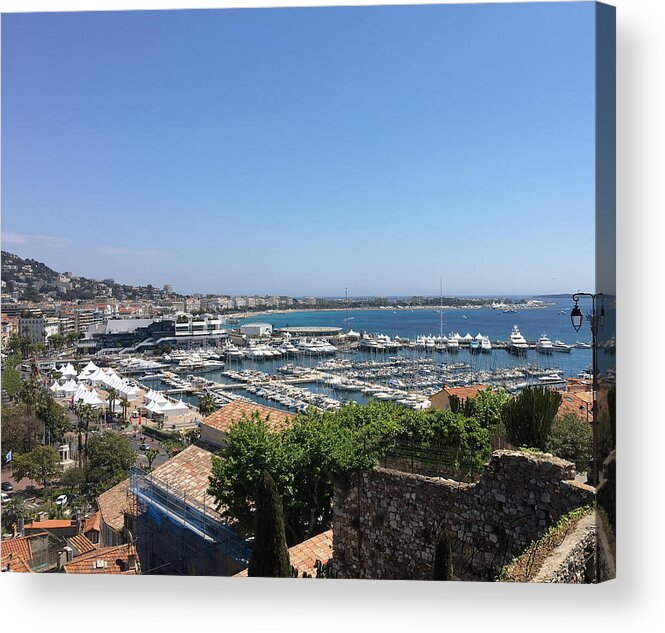 Cannes Acrylic Print featuring the pyrography Cannes du Suquet by Medge Jaspan