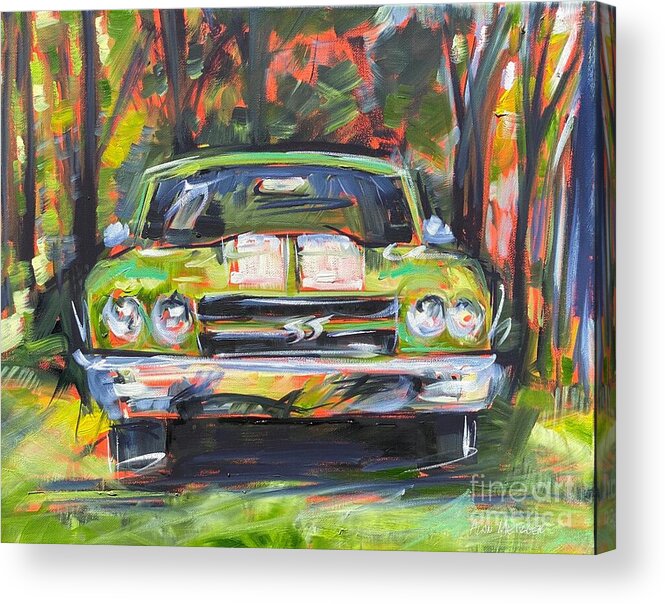 Chevy Acrylic Print featuring the painting Chevelle by Alan Metzger