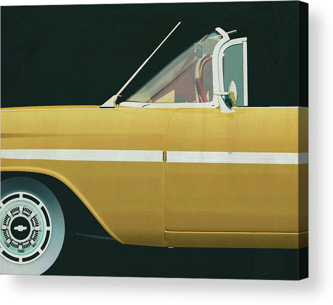 Chevrolette Acrylic Print featuring the painting Chevrolette Impala 1959 Convertible by Jan Keteleer