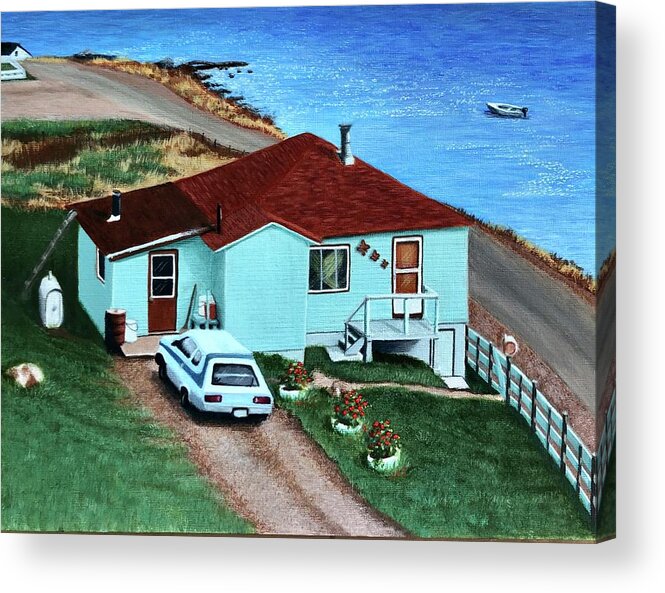 Memories Acrylic Print featuring the painting Childhood Home by Marlene Little