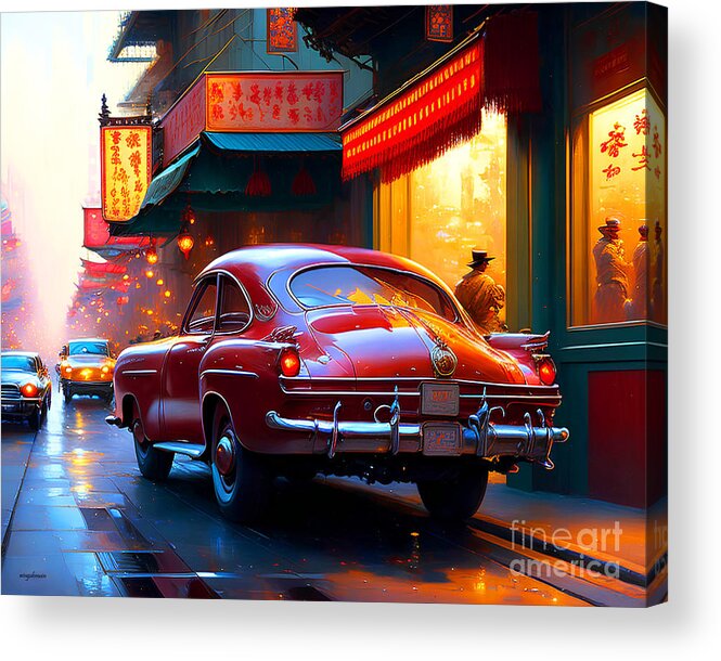Wingsdomain Acrylic Print featuring the mixed media Chinatown Classic 20230112i by Wingsdomain Art and Photography