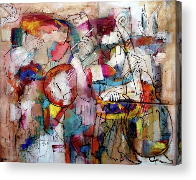 Figurative Acrylic Print featuring the painting Chorus For Creation by Jim Stallings