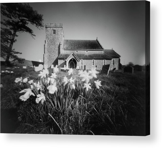  Acrylic Print featuring the photograph Church at spring time by Will Gudgeon