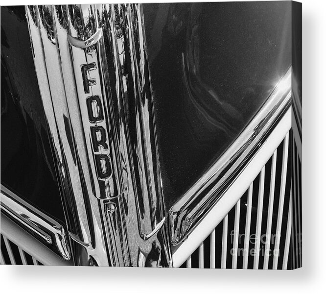 Black And White Acrylic Print featuring the photograph Classic Car in Black and White by Steve Brown