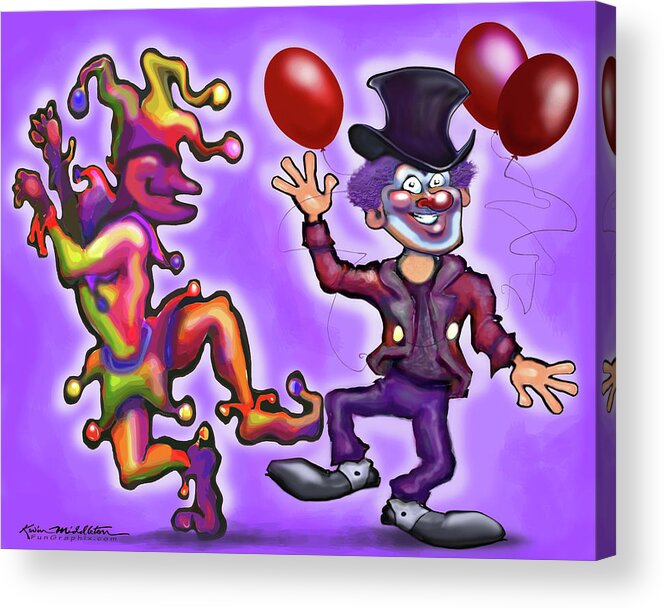 Clown Acrylic Print featuring the digital art Clowns by Kevin Middleton