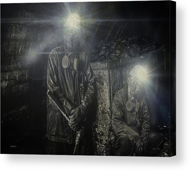 Coal Acrylic Print featuring the digital art Coal Miners by Mark Allen
