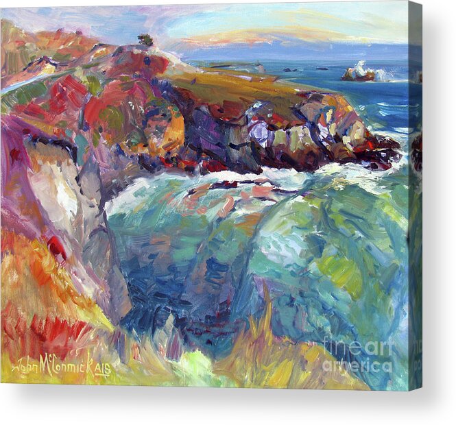 Sonoma Coast Acrylic Print featuring the painting Coleman's Gulch by John McCormick
