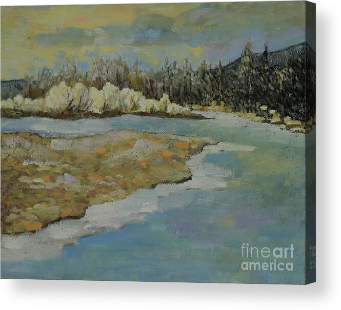 Mongolian Acrylic Print featuring the painting Color of Winter by Shurentsetseg Batdorj