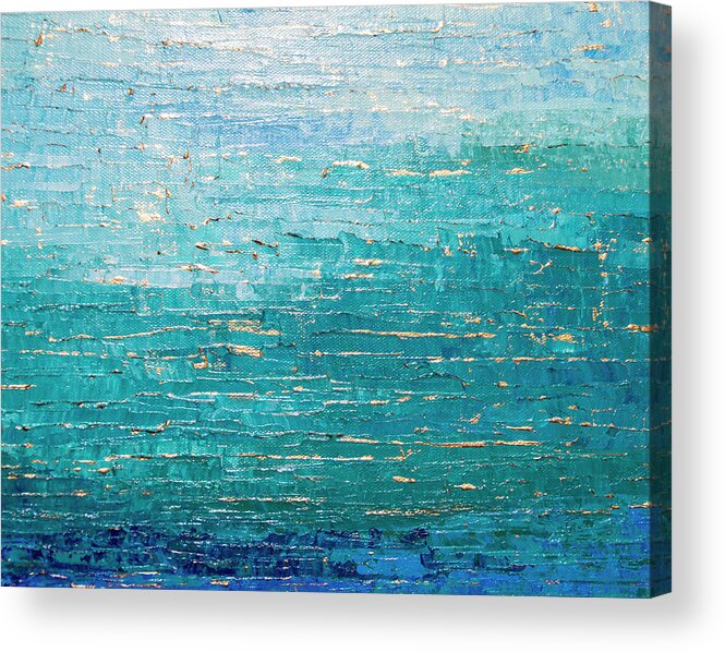 Blue Acrylic Print featuring the painting Cooled Blues by Linda Bailey