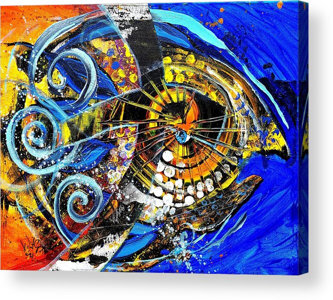 Fish Acrylic Print featuring the painting CrossOver Fish by J Vincent Scarpace