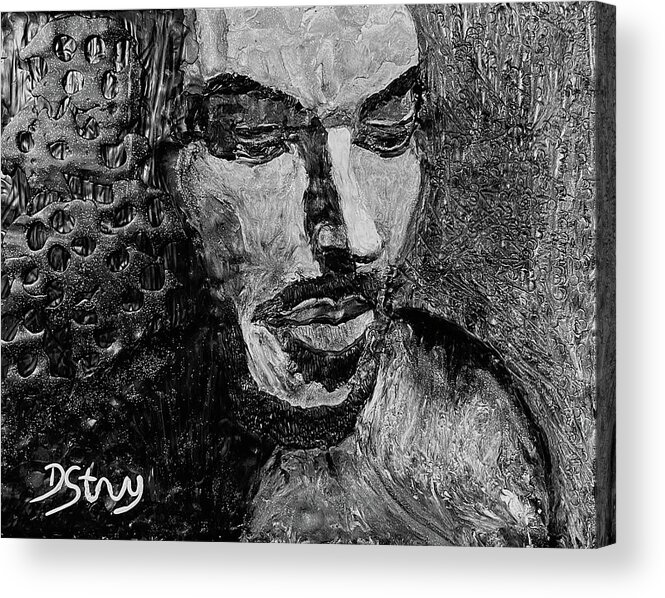 Polymer Clay Acrylic Print featuring the mixed media Deep Thought by Deborah Stanley