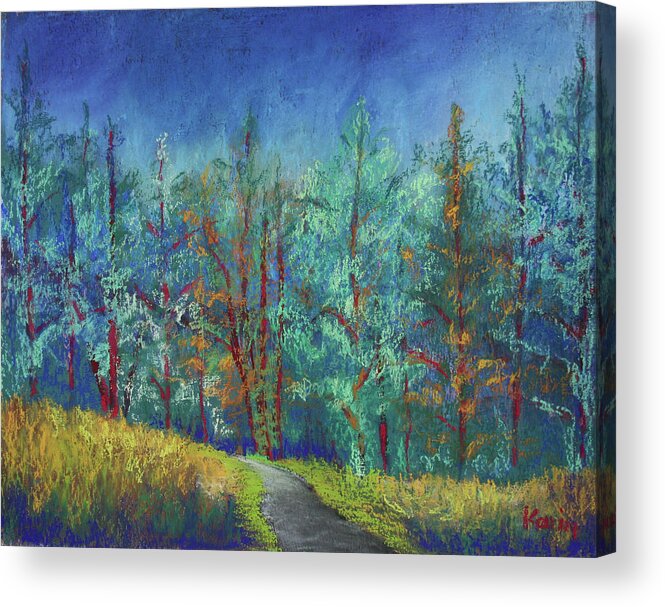 Forest Acrylic Print featuring the painting Dense Forest by Karin Eisermann