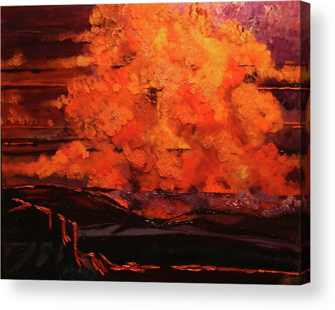 Utah Acrylic Print featuring the painting Desert Sunset by Marilyn Quigley