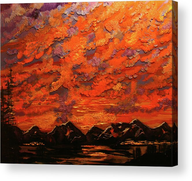 Sunset Acrylic Print featuring the painting Dillon Sunset by Marilyn Quigley
