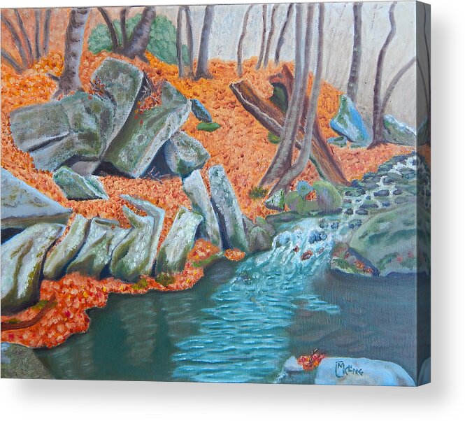 Landscape Virginia Acrylic Print featuring the painting Domino Pool by Mike Kling