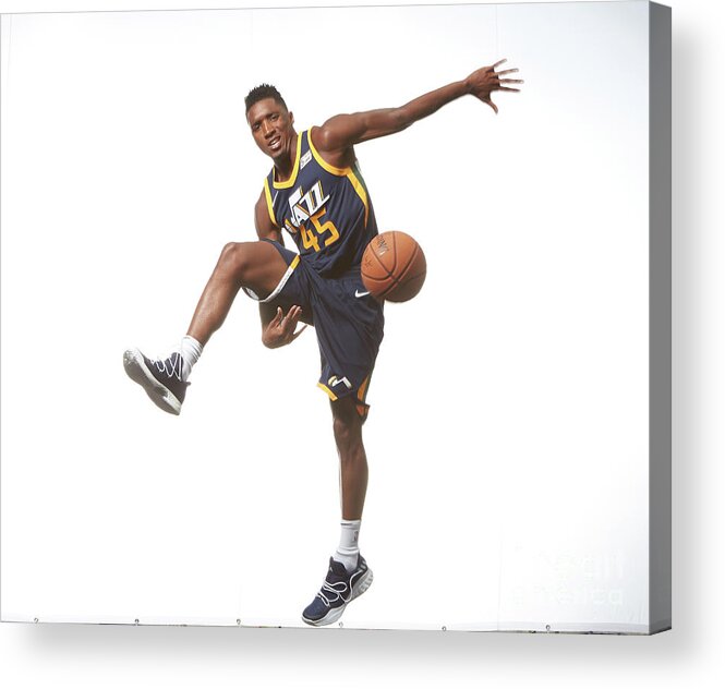 Nba Pro Basketball Acrylic Print featuring the photograph Donovan Mitchell by Nathaniel S. Butler