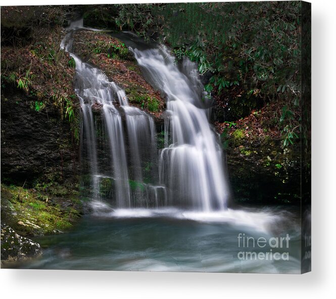 Landscape Acrylic Print featuring the photograph Double splendor in the Smoky Mountains of Tennessee by Theresa D Williams