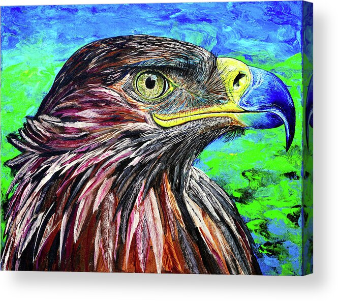 Figurative Acrylic Print featuring the painting Eagle by Viktor Lazarev