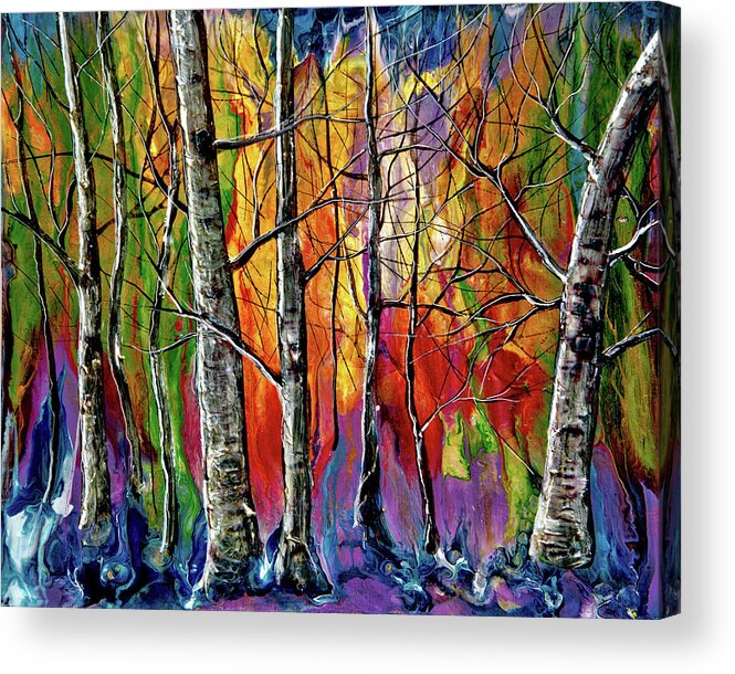 Olenaart Acrylic Print featuring the painting Enchanted Universe by OLena Art