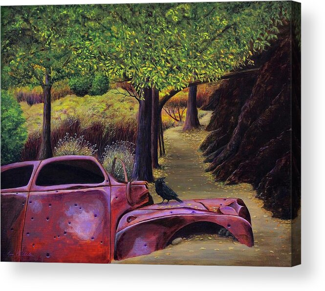 Kim Mcclinton Acrylic Print featuring the painting End of the Road by Kim McClinton