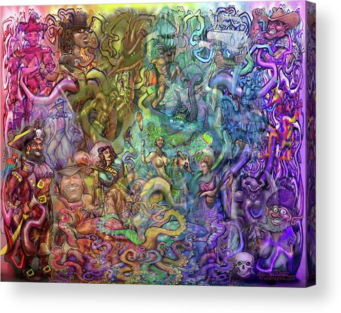 Epic Acrylic Print featuring the digital art Epic Interwoven Stories by Kevin Middleton
