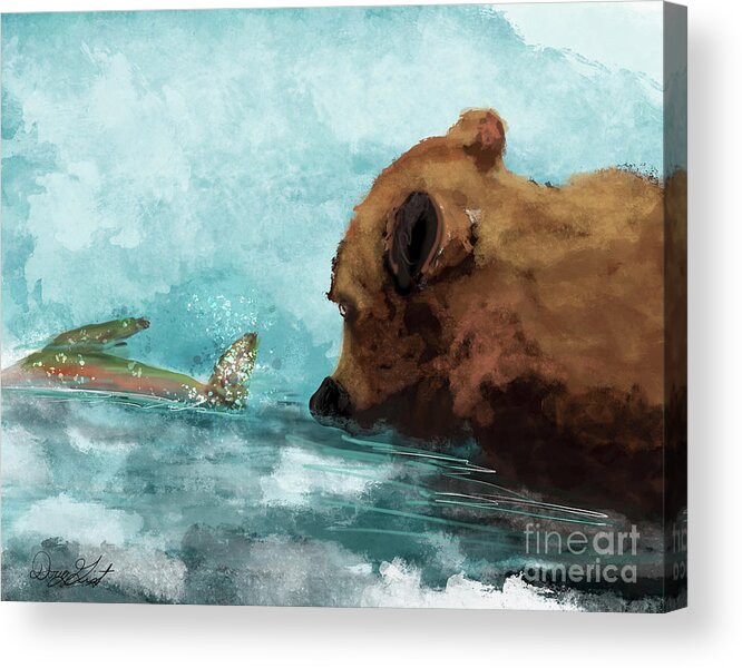 Ber Acrylic Print featuring the digital art Eye on the Target Fishing Bear by Doug Gist