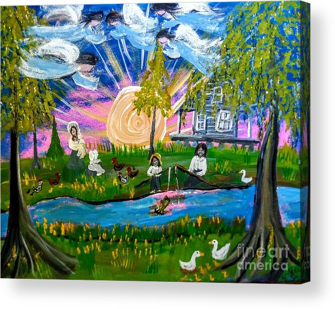 Family's Angels Acrylic Print featuring the painting Family's Angels by Seaux-N-Seau Soileau