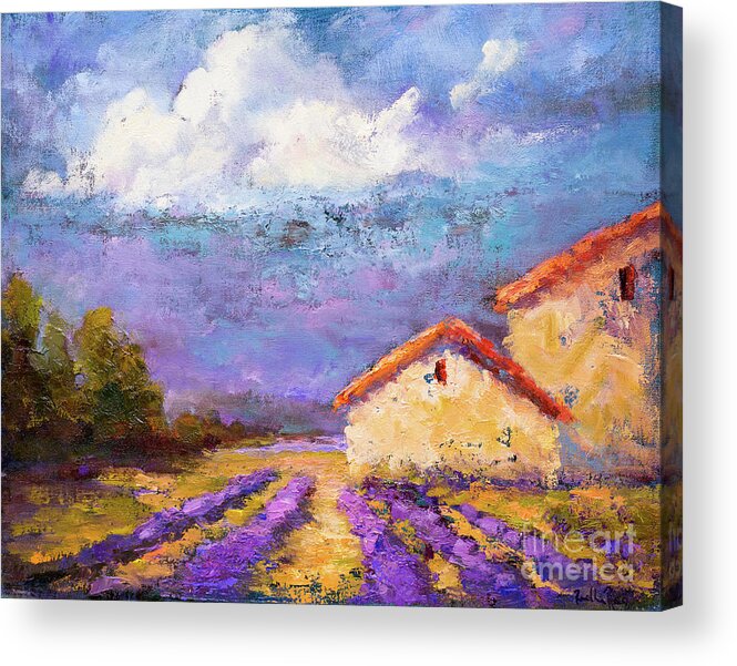 Building Acrylic Print featuring the painting In the midst of Lavender I by Radha Rao