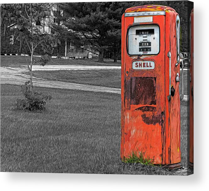 Fuel Acrylic Print featuring the photograph Fill 'Er Up by Cathy Kovarik