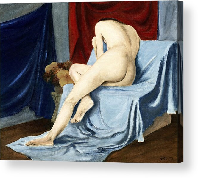 Fine Art Acrylic Print featuring the painting Fine Art Female Nude 2001 by G Linsenmayer
