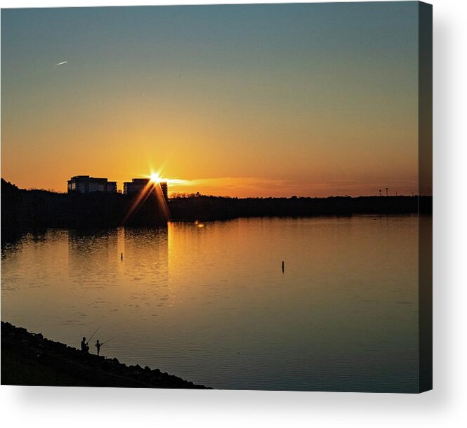 Sunset Acrylic Print featuring the photograph Fishing at Sunset by Rick Nelson