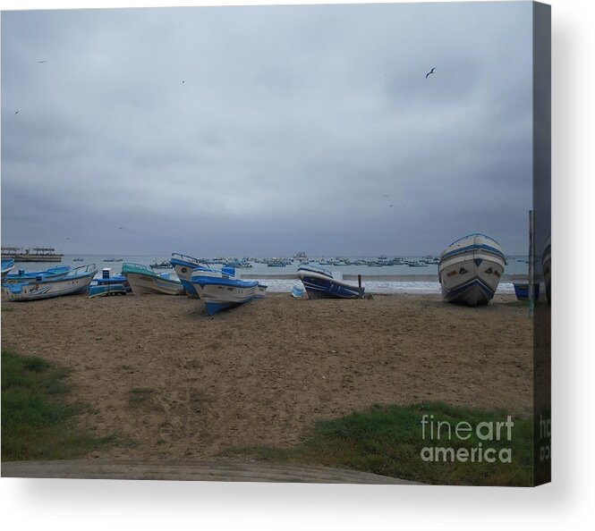 Boats Acrylic Print featuring the photograph Fishing boats by Nancy Graham