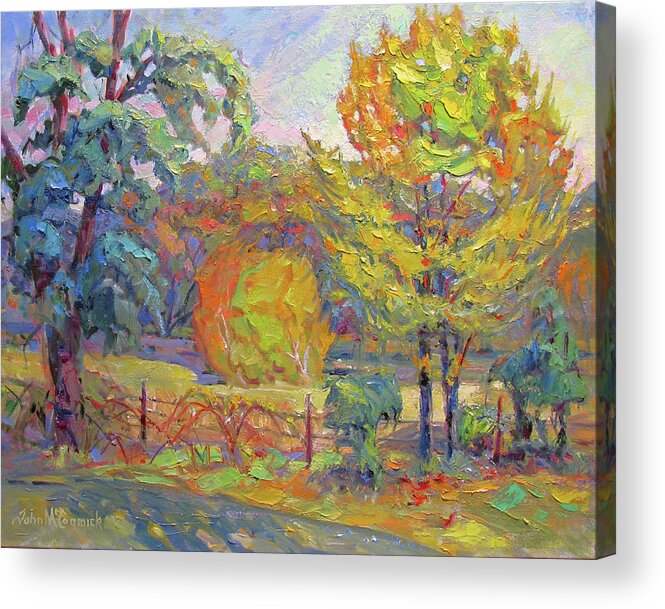 Landscape Acrylic Print featuring the painting Foliage of Sonoma County by John McCormick